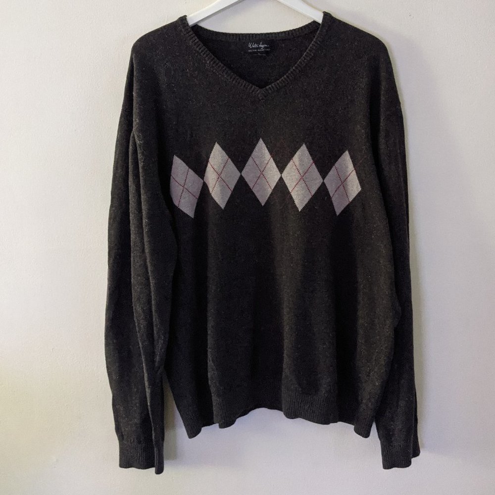 Walter Hagen Golf Argyle Cotton & Cashmere Blend Sweater Men's Size XL